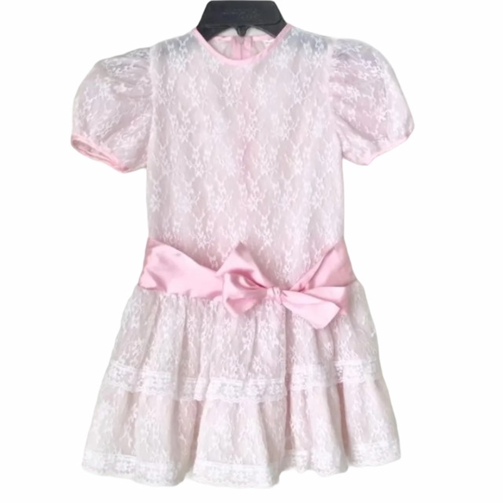 Girl’s Pink Lace Dress